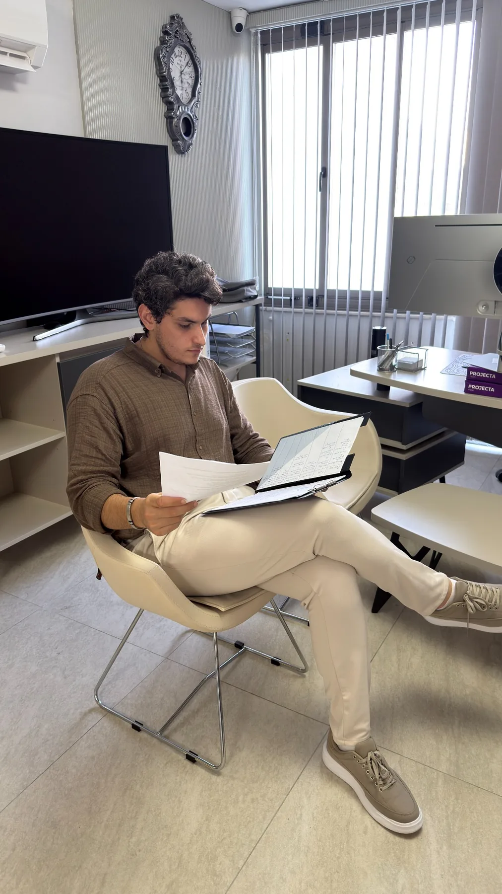 Reviewing work during an office session